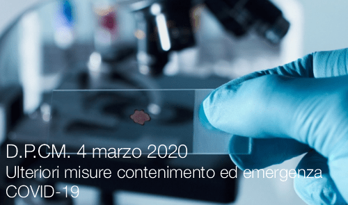 Aggiornamento COVID19 – DPCM 4 MARZO 2020 “Sospensione delle attività didattiche  e dei  viaggi di istruzione”.