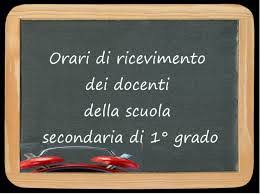 ORARI RICEVIMENTO DOCENTI SCUOLA SECONDARIA 1° GRADO